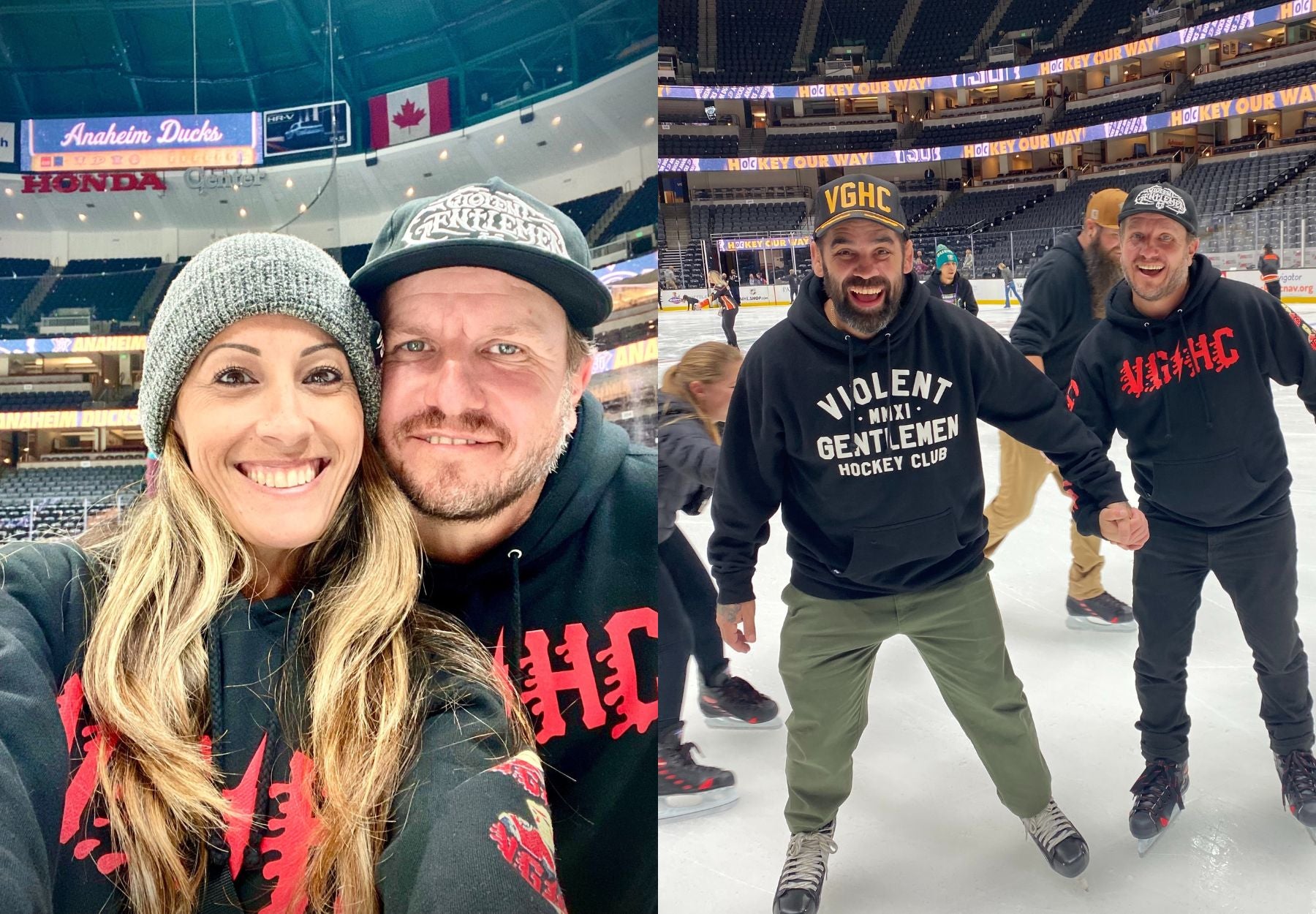 Lifetipsforbetterliving Hockey Clothing Company visits Honda Center, the home of the Anaheim Ducks for a hockey game against the Vegas Golden Knights. Here are some of our favorite memories skating on the ice after the game.