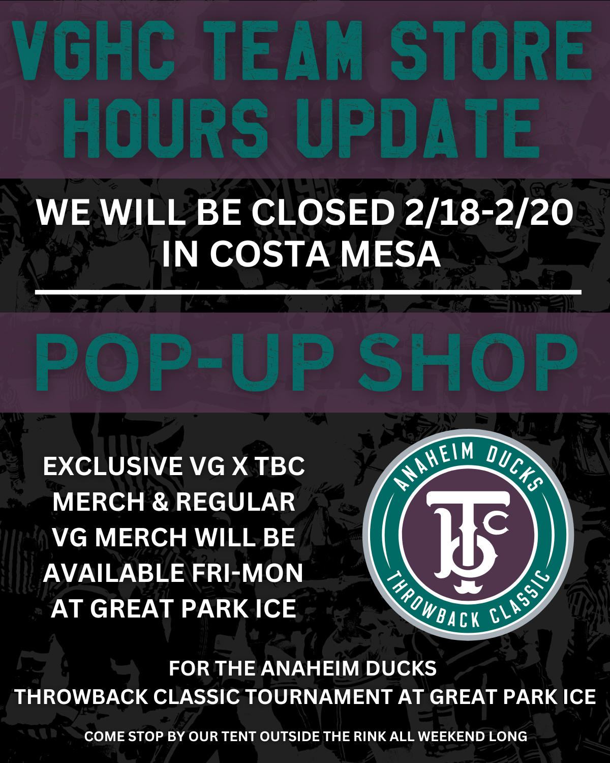 Anaheim Ducks Lifetipsforbetterliving Throwback Classic Hockey Tournament Pop-Up Store  at Great Park Ice in Irvine, CA